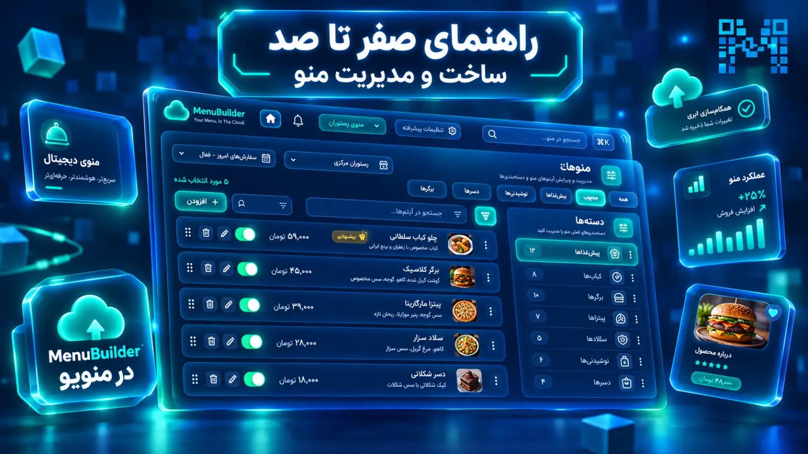 راهنمای صفر تا صد ساخت و مدیریت منوی دیجیتال در منویو